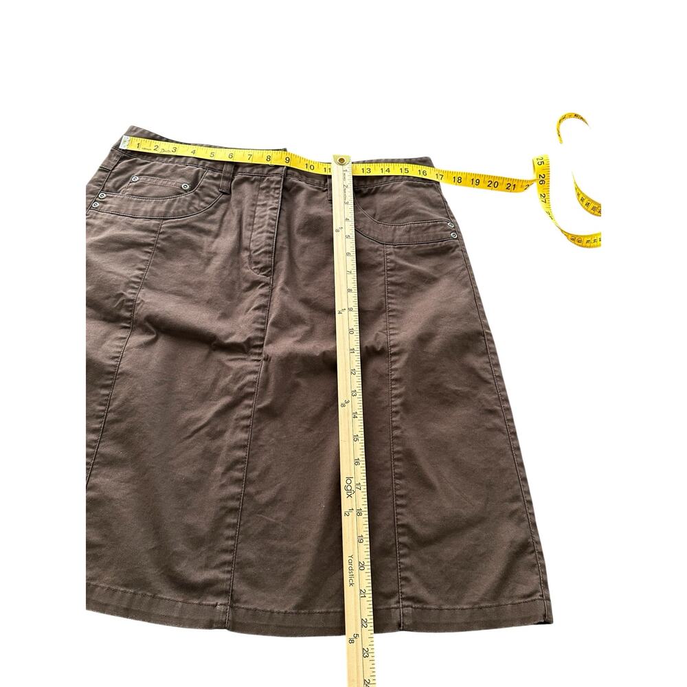 Talbot Women Brown Straight 5 Pocket Design Skirt Size 12 - Picture 4 of 6